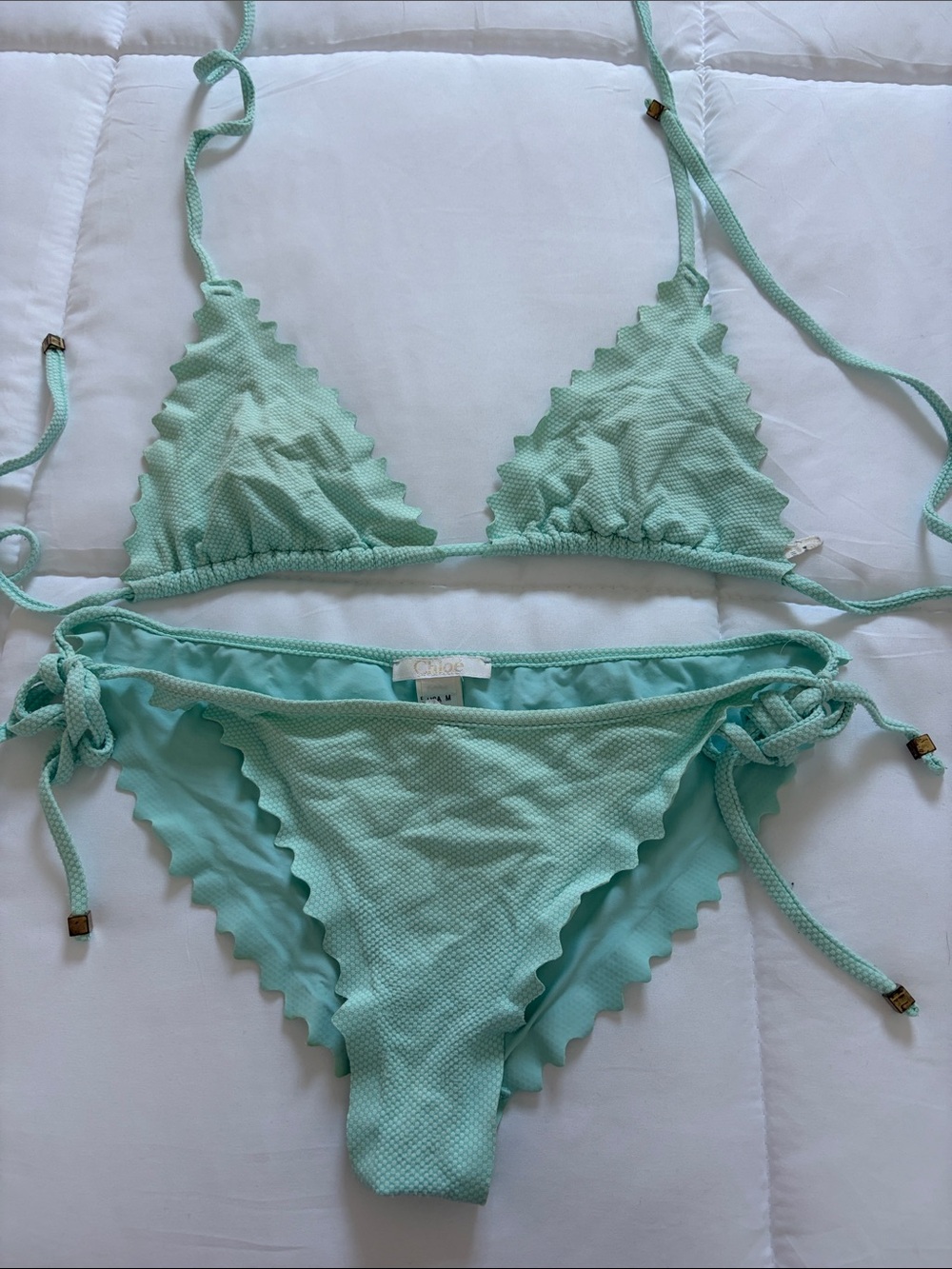 Chloe Mint Green Scalloped Triangle Bikini